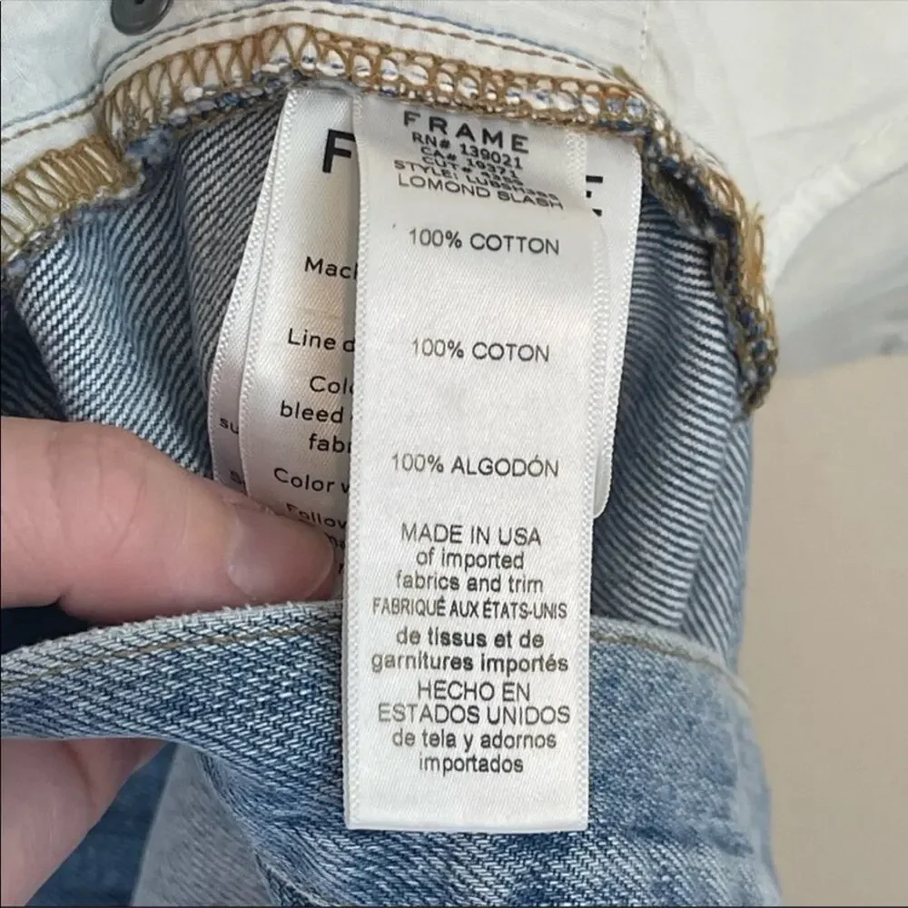 FRAME NWT Le Ultra Baggy Lomond Slash Denim Shorts Size 30